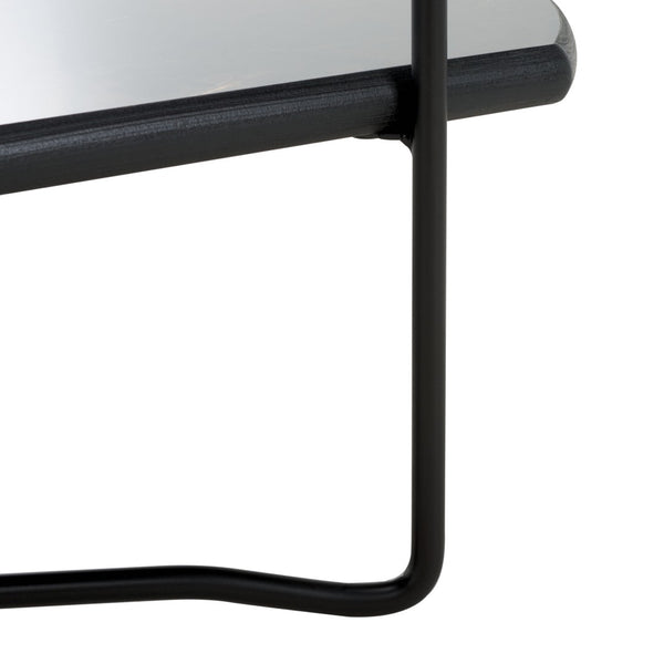 Safavieh Marlee Coffee Table - Modern Centerpiece With Curved Top, Sleek Design, And Practical Storage Shelf Dark Sandstone / Black COF4222A