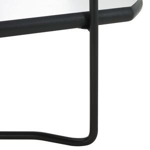 Safavieh Marlee Coffee Table - Modern Centerpiece With Curved Top, Sleek Design, And Practical Storage Shelf White Faux Paper Marble / Black COF4222B