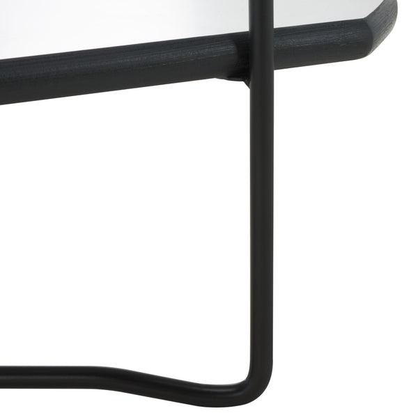 Safavieh Marlee Coffee Table - Modern Centerpiece With Curved Top, Sleek Design, And Practical Storage Shelf White Faux Paper Marble / Black COF4222B