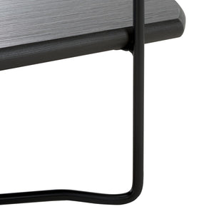 Safavieh Marlee Coffee Table - Modern Centerpiece With Curved Top, Sleek Design, And Practical Storage Shelf Dark Grey Oak  / Black COF4222C