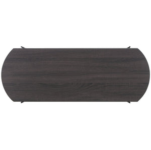 Safavieh Marlee Coffee Table - Modern Centerpiece With Curved Top, Sleek Design, And Practical Storage Shelf Dark Grey Oak  / Black COF4222C