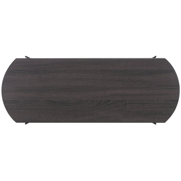 Safavieh Marlee Coffee Table - Modern Centerpiece With Curved Top, Sleek Design, And Practical Storage Shelf Dark Grey Oak  / Black COF4222C