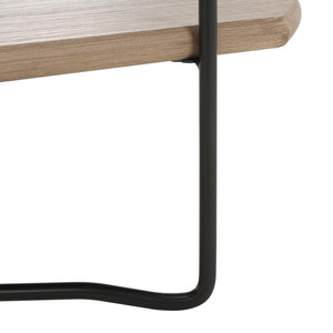 Safavieh Marlee Coffee Table - Modern Centerpiece With Curved Top, Sleek Design, And Practical Storage Shelf Light Grey Oak / Black COF4222D