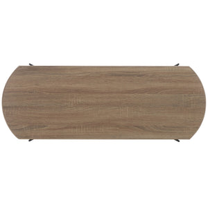 Safavieh Marlee Coffee Table - Modern Centerpiece With Curved Top, Sleek Design, And Practical Storage Shelf Light Grey Oak / Black COF4222D