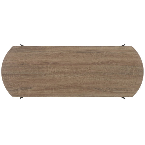 Safavieh Marlee Coffee Table - Modern Centerpiece With Curved Top, Sleek Design, And Practical Storage Shelf Light Grey Oak / Black COF4222D