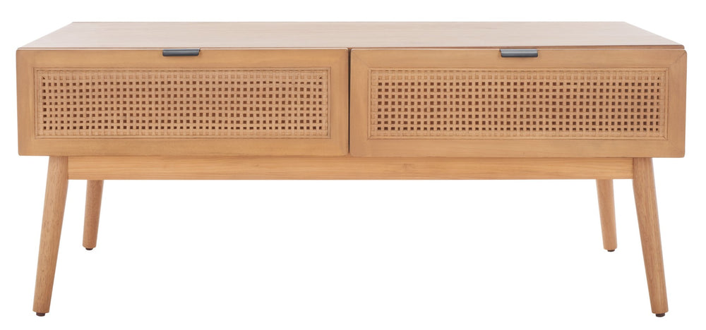 Safavieh Baisley Coastal-Inspired Coffee Table With 2 Drawers For Smart Storage And Modern Style In Living Rooms Natural COF5000A