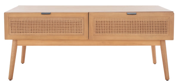 Safavieh Baisley Coastal-Inspired Coffee Table With 2 Drawers For Smart Storage And Modern Style In Living Rooms Natural COF5000A