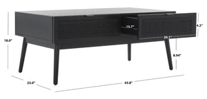 Safavieh Baisley Coastal-Inspired Coffee Table With 2 Drawers For Smart Storage And Modern Style In Living Rooms Black COF5000B