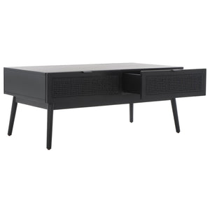 Safavieh Baisley Coastal-Inspired Coffee Table With 2 Drawers For Smart Storage And Modern Style In Living Rooms Black COF5000B