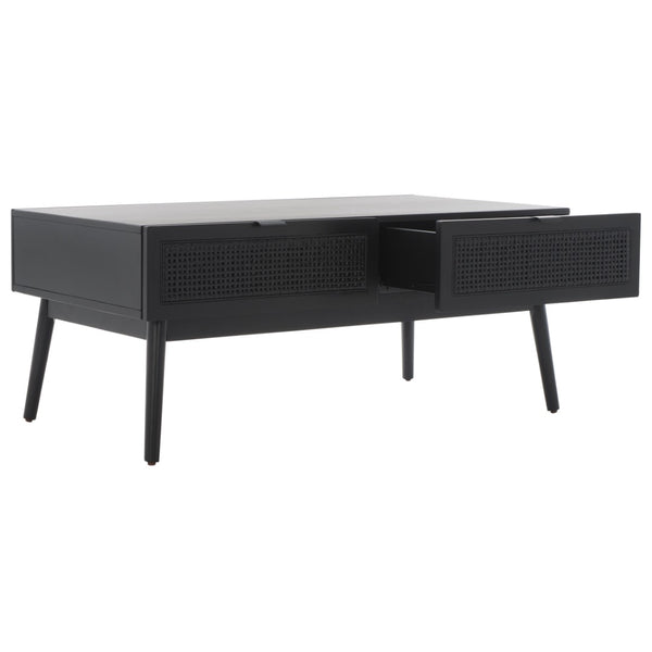 Safavieh Baisley Coastal-Inspired Coffee Table With 2 Drawers For Smart Storage And Modern Style In Living Rooms Black COF5000B