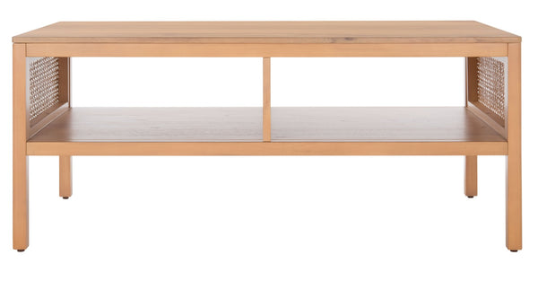 Safavieh Miya Coffee Table - Minimalist Rattan & Wood Design With Practical Storage For Stylish Living Spaces Natural COF5002A