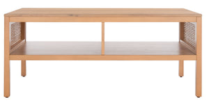 Safavieh Miya Coffee Table - Minimalist Rattan & Wood Design With Practical Storage For Stylish Living Spaces Natural COF5002A