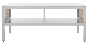 Safavieh Miya Coffee Table - Minimalist Rattan & Wood Design With Practical Storage For Stylish Living Spaces Grey / Natural COF5002D
