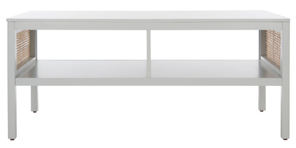 Safavieh Miya Coffee Table - Minimalist Rattan & Wood Design With Practical Storage For Stylish Living Spaces Grey / Natural COF5002D