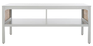 Safavieh Miya Coffee Table - Minimalist Rattan & Wood Design With Practical Storage For Stylish Living Spaces Grey / Natural COF5002D