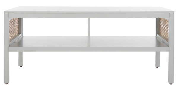 Safavieh Miya Coffee Table - Minimalist Rattan & Wood Design With Practical Storage For Stylish Living Spaces Grey / Natural COF5002D