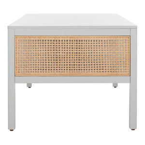Safavieh Miya Coffee Table - Minimalist Rattan & Wood Design With Practical Storage For Stylish Living Spaces Grey / Natural COF5002D