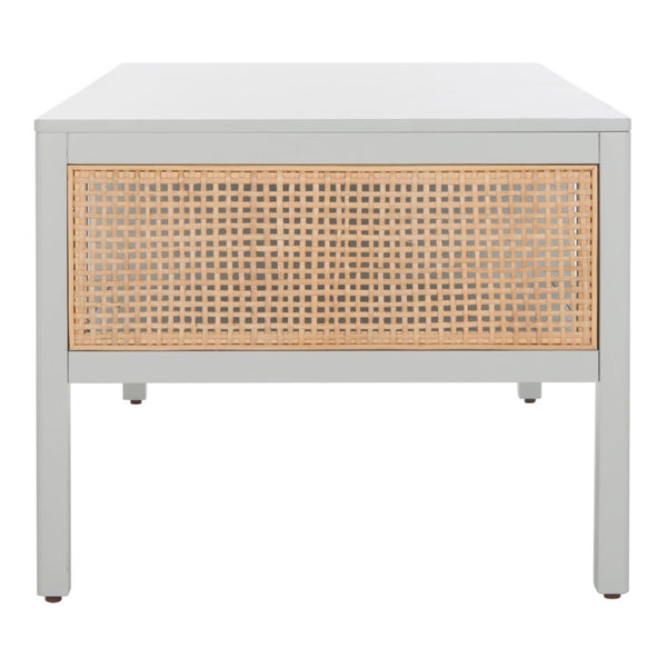 Safavieh Miya Coffee Table - Minimalist Rattan & Wood Design With Practical Storage For Stylish Living Spaces Grey / Natural COF5002D