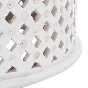 Safavieh Kyrith Round Coffee Table - Moroccan-Inspired Elegance With Open Lattice Base For Coastal Chic Living Rooms White Wash COF5301B