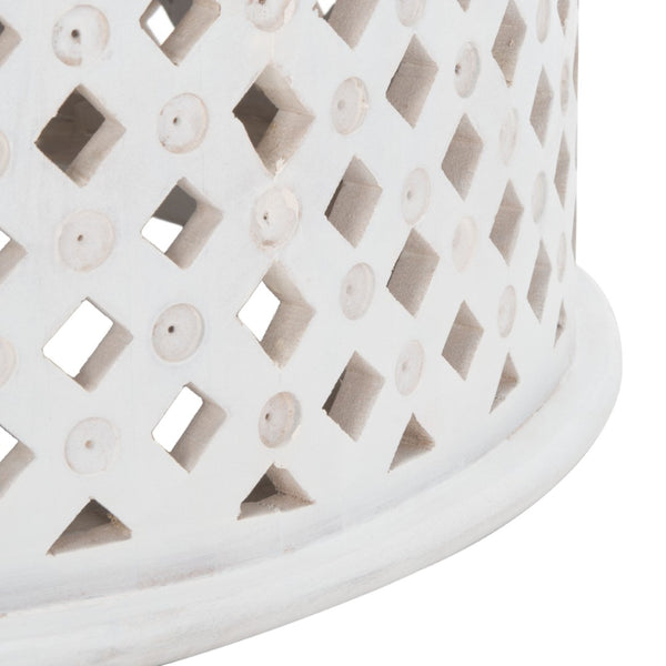 Safavieh Kyrith Round Coffee Table - Moroccan-Inspired Elegance With Open Lattice Base For Coastal Chic Living Rooms White Wash COF5301B