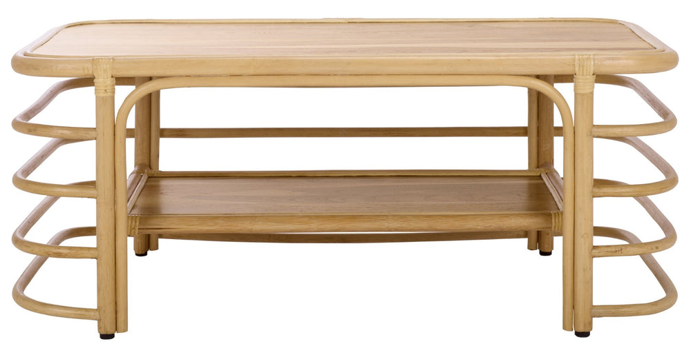 Safavieh Maestro Coffee Table - Coastal Bohemian Design With Rattan Accents & Durable Hibiscus Wood Finish COF5400A