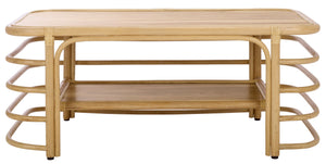 Safavieh Maestro Coffee Table - Stunning Natural Rattan & Hibiscus Wood Design For Stylish Living Spaces Natural Rattan & Wood Cof5400a