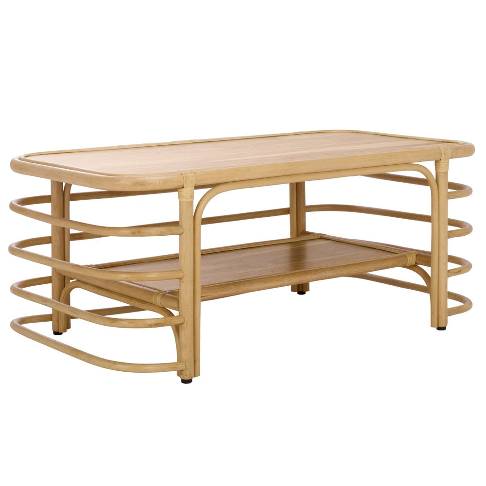 Safavieh Maestro Coffee Table - Coastal Bohemian Design With Rattan Accents & Durable Hibiscus Wood Finish COF5400A