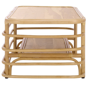 Safavieh Maestro Coffee Table - Stunning Natural Rattan & Hibiscus Wood Design For Stylish Living Spaces Natural Rattan & Wood Cof5400a