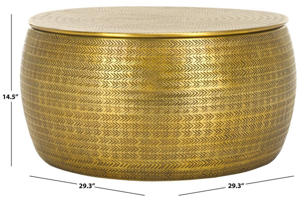 Safavieh Apoline Coffe Table With Storage Antique Brass COF5500A