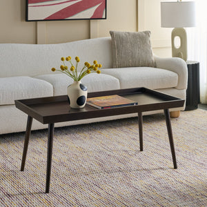 Safavieh Nonie Contemporary Coffee Table With Tray Top - Dark Chocolate Pine Wood For Urban Living Style Dark Chocolate Solidwood,Mdf Cof5700d