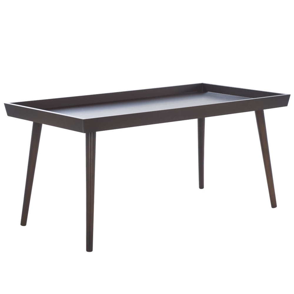 Safavieh NONIE Coffee Table with Removable Tray Top - Modern Design for Stylish Living Room Decor and Functionality Dark Chocolate COF5700D