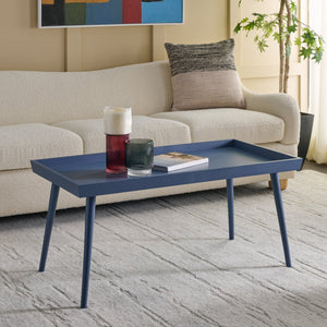 Safavieh Nonie Contemporary Coffee Table With Tray Top - Dark Chocolate Pine Wood For Urban Living Style Blue Solidwood,Mdf Cof5700f