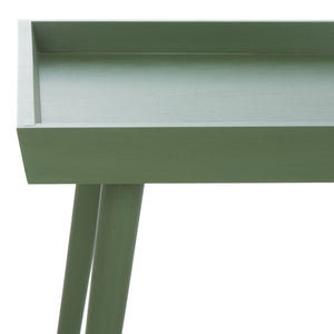 Safavieh Nonie Contemporary Coffee Table With Tray Top - Dark Chocolate Pine Wood For Urban Living Style Dusty Green Solidwood,Mdf Cof5700g