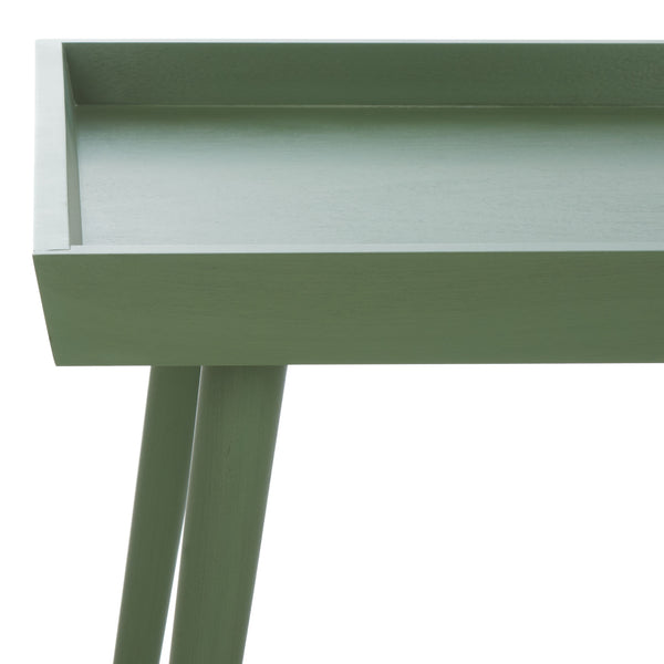 Safavieh Nonie Contemporary Coffee Table With Tray Top - Dark Chocolate Pine Wood For Urban Living Style Dusty Green Solidwood,Mdf Cof5700g