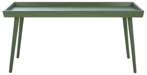 Safavieh Nonie Contemporary Coffee Table With Tray Top - Dark Chocolate Pine Wood For Urban Living Style Dusty Green Solidwood,Mdf Cof5700g