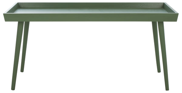 Safavieh Nonie Contemporary Coffee Table With Tray Top - Dark Chocolate Pine Wood For Urban Living Style Dusty Green Solidwood,Mdf Cof5700g