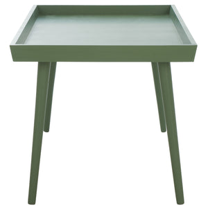 Safavieh Nonie Contemporary Coffee Table With Tray Top - Dark Chocolate Pine Wood For Urban Living Style Dusty Green Solidwood,Mdf Cof5700g