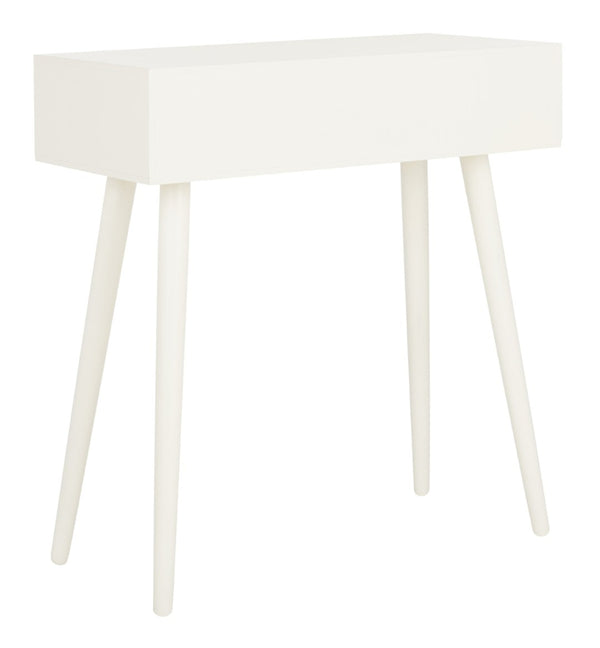 Safavieh Dean 2-Drawer Console Table – Retro-Modern Charm For Entryways, Living Rooms & Smart Storage Solutions Vintage White COF5701A