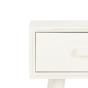 Safavieh Dean 2-Drawer Console Table – Retro-Modern Charm For Entryways, Living Rooms & Smart Storage Solutions Vintage White COF5701A