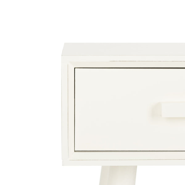 Safavieh Dean 2-Drawer Console Table – Retro-Modern Charm For Entryways, Living Rooms & Smart Storage Solutions Vintage White COF5701A