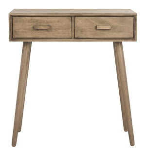 Safavieh Dean 2-Drawer Console Table – Retro-Modern Charm For Entryways, Living Rooms & Smart Storage Solutions Light Brown COF5701B