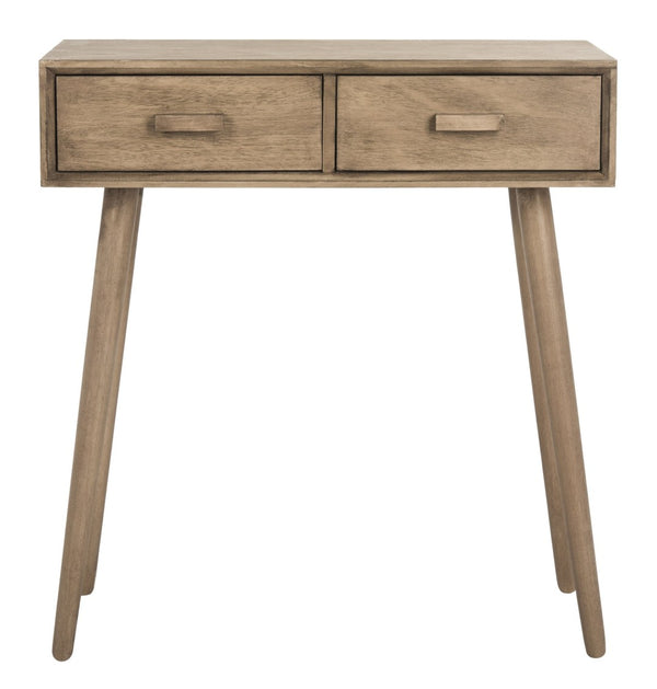 Safavieh Dean 2-Drawer Console Table – Retro-Modern Charm For Entryways, Living Rooms & Smart Storage Solutions Light Brown COF5701B