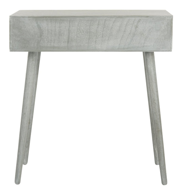 Safavieh Dean 2-Drawer Console Table – Retro-Modern Charm For Entryways, Living Rooms & Smart Storage Solutions Slate Grey COF5701C