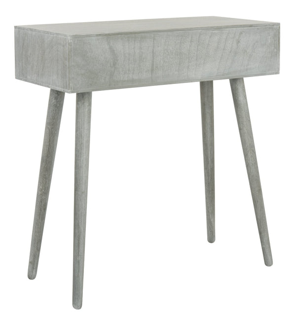 Safavieh Dean 2-Drawer Console Table – Retro-Modern Charm For Entryways, Living Rooms & Smart Storage Solutions Slate Grey COF5701C