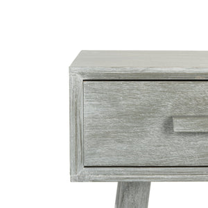 Safavieh Dean 2-Drawer Console Table – Retro-Modern Charm For Entryways, Living Rooms & Smart Storage Solutions Slate Grey COF5701C