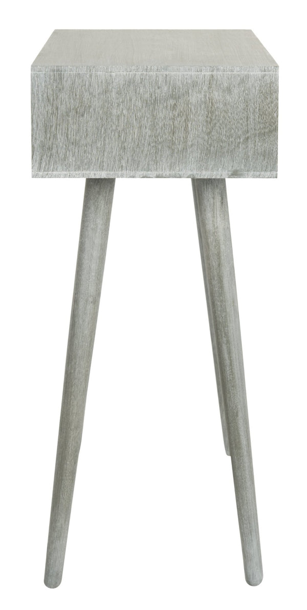 Safavieh Dean 2-Drawer Console Table – Retro-Modern Charm For Entryways, Living Rooms & Smart Storage Solutions Slate Grey COF5701C