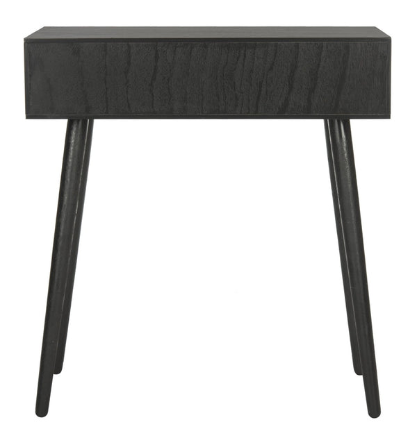 Safavieh Dean 2-Drawer Console Table – Retro-Modern Charm For Entryways, Living Rooms & Smart Storage Solutions Black COF5701D