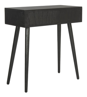 Safavieh Dean 2-Drawer Console Table – Retro-Modern Charm For Entryways, Living Rooms & Smart Storage Solutions Black COF5701D
