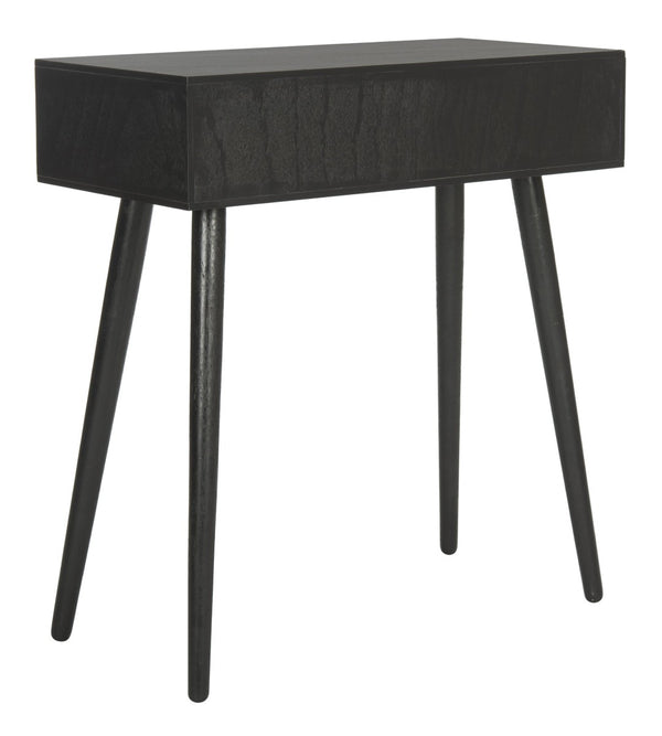 Safavieh Dean 2-Drawer Console Table – Retro-Modern Charm For Entryways, Living Rooms & Smart Storage Solutions Black COF5701D