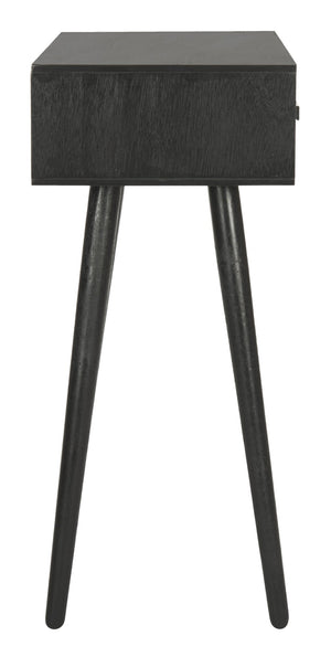 Safavieh Dean 2-Drawer Console Table – Retro-Modern Charm For Entryways, Living Rooms & Smart Storage Solutions Black COF5701D